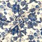 Blue-Multi Poly Floral Printed Satin Stripe Chiffon Woven Fabric By the Yard